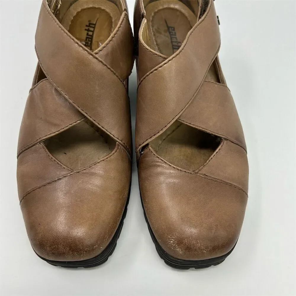 Earth Women's Mary Jane Wedge Shoes Brown Leather Size 7 Casual Comfort